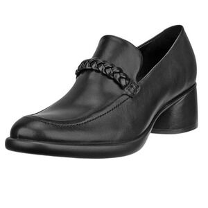 New Ecco Sculpted Lx 35 Women's Leather Block-Heeled Loafer size EU 41/10-10.5